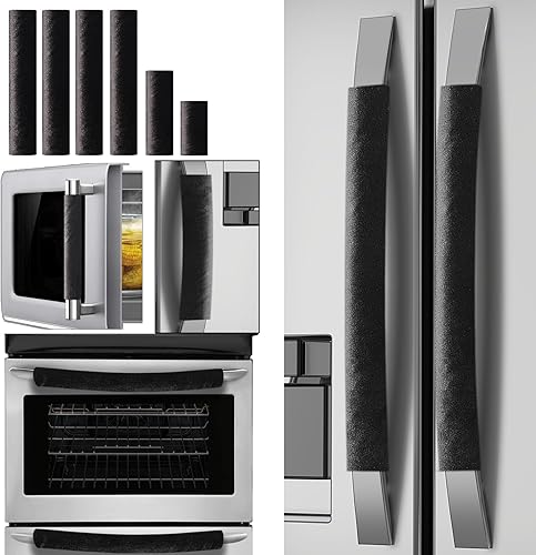 NEYARO Juego de 6 fundas para manijas de puerta de refrigerador, juego de 6 manijas lavables para decoración de interiores para nevera, microondas,