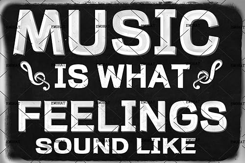 EMOHAT Letrero de pared de estaño, decoración musical, placa de metal de aluminio, 8 x 12 pulgadas para el hogar, sala de estar, porche, dormitorio,