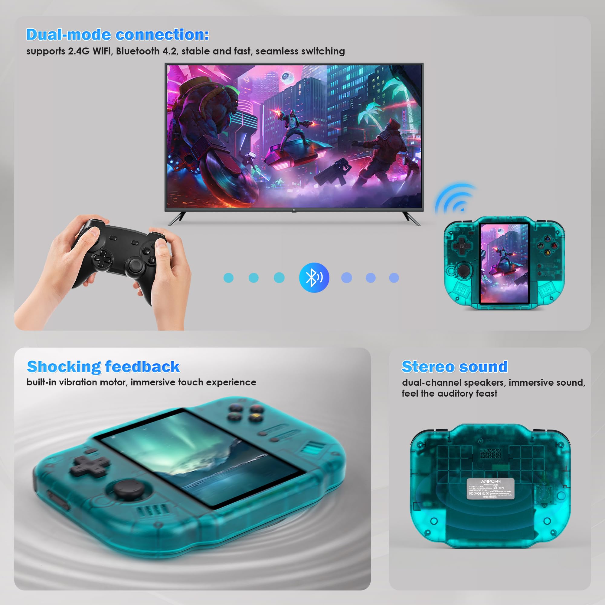 MagicX Zero 40 Retro Handheld Game Console , 3.4 Inch IPS Screen