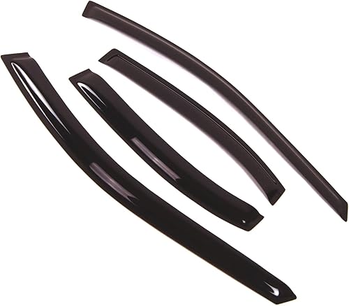 Tuningpros Visera de ventana compatible con Ford Escort Sedán 1997-2000, DGWV2-150, deflector de montaje exterior, protector de lluvia de humo