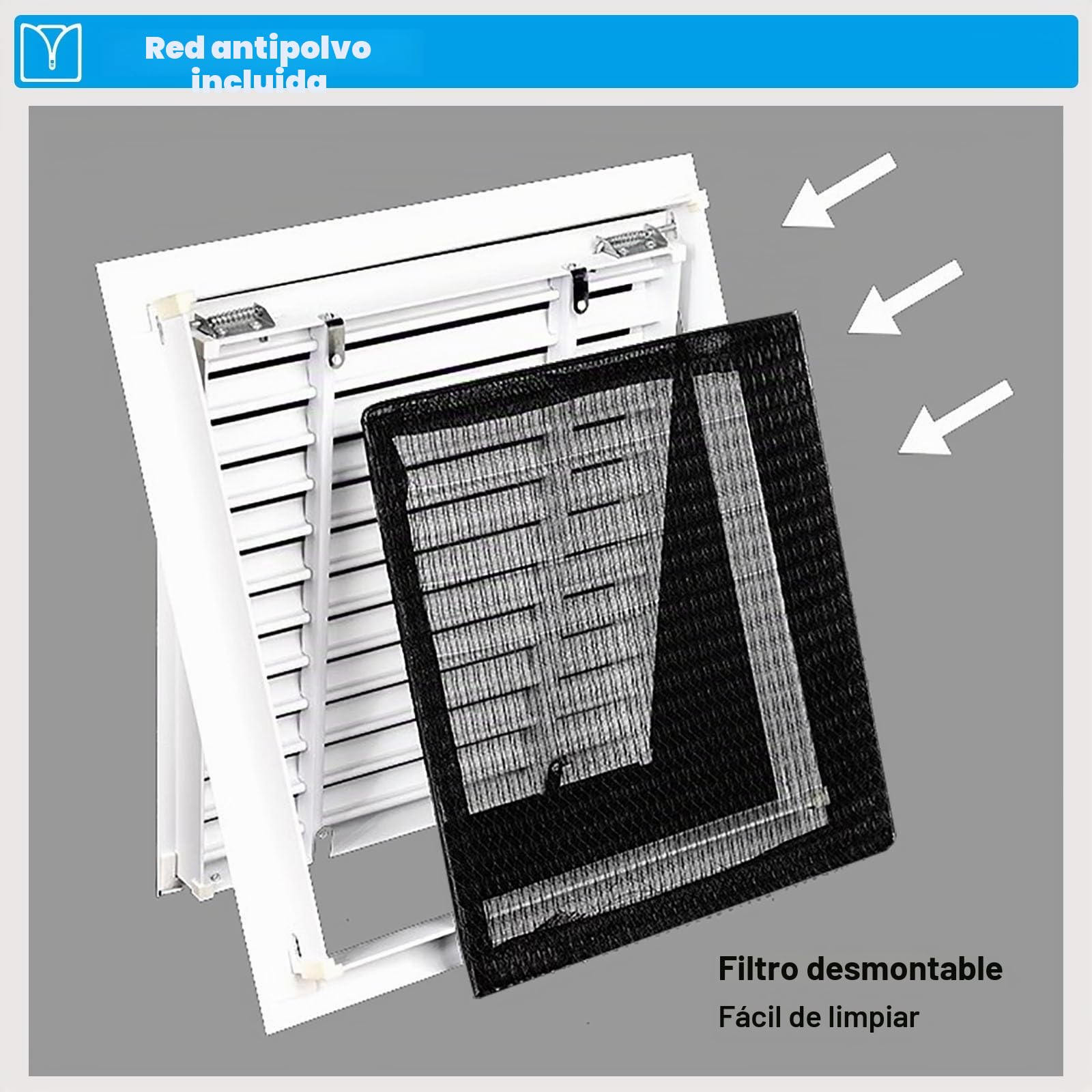 Rejilla Ventilacion Rejillas De Ventilación De Techo, Rejilla De Ventilación Cuadrada/Filtro para Entrada O Extracción, Rejilla De Salida con Filtro(60 x 60 cm)