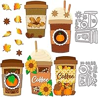 Vista 13 de GLOBLELAND Troqueles de corte de espantapájaros de Halloween para bricolaje, álbumes de recortes, metal, cosecha, otoño, cosecha, troqueles, día