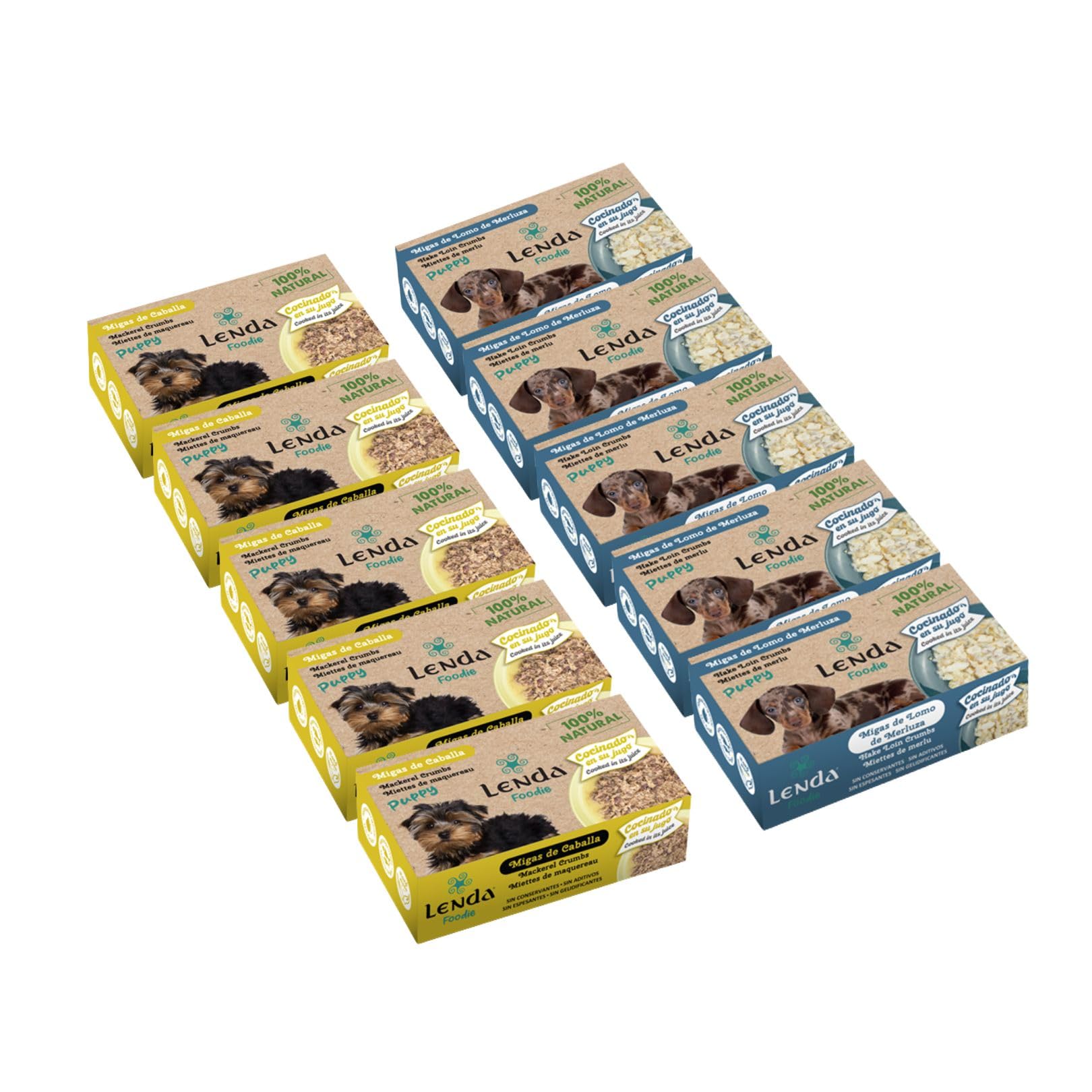 Lenda Foodie Pack 10 Puppy - Pack Degustacion – Comida Humeda para Perros Cachorros Premium – Ideal para Cachorros Pequeños - Alimento para Crias Monoproteico Hipoalergenico y Sin Cereales