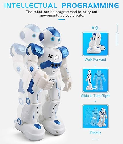Miniatura 7 de Juguete de robot RC con detección de gestos inteligente para niños, puede cantar, bailar, hablar, regalo de cumpleaños de Navidad (blanco)