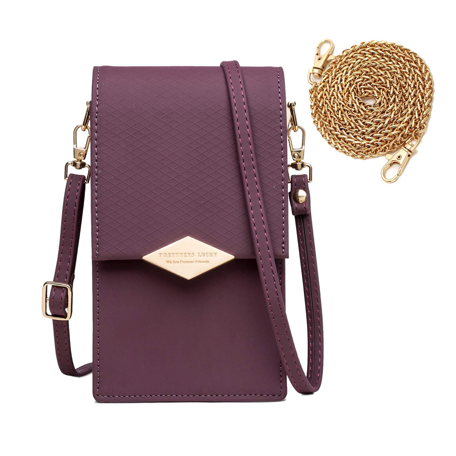 Women Crossbody Phone Bag Ladies PU Leather Cell Phone Purse Wallet Mini Shoulder Bag with Strap Card Slots
