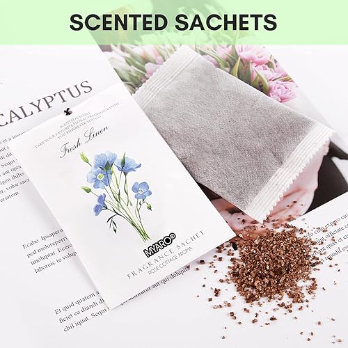 Miniatura 5 de MYARO Paquete de 12 sobres perfumados para cajón y armario, desodorante de armario de larga duración, bolsas de popurrí, aromas de habitación,