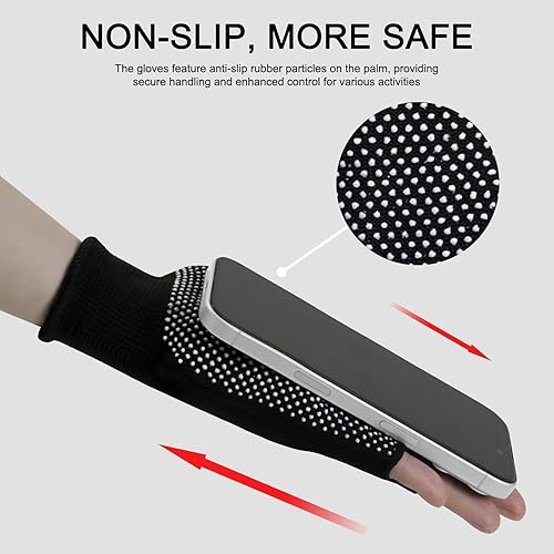Miniatura 8 de Fingerless Workout Gloves for Men and Women, Black Half-Finger Work Gloves, Fitness Exercise Gloves for Yoga, Weight Lifting, Cycling, Gym, Running,