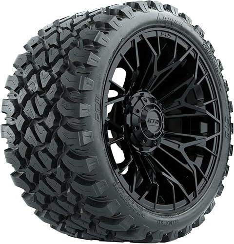 GTW GTW Stellar - Juego de 4 ruedas y neumáticos para carrito de golf de 15 pulgadas, ruedas radiales para todo terreno con cinturón de acero Nomad