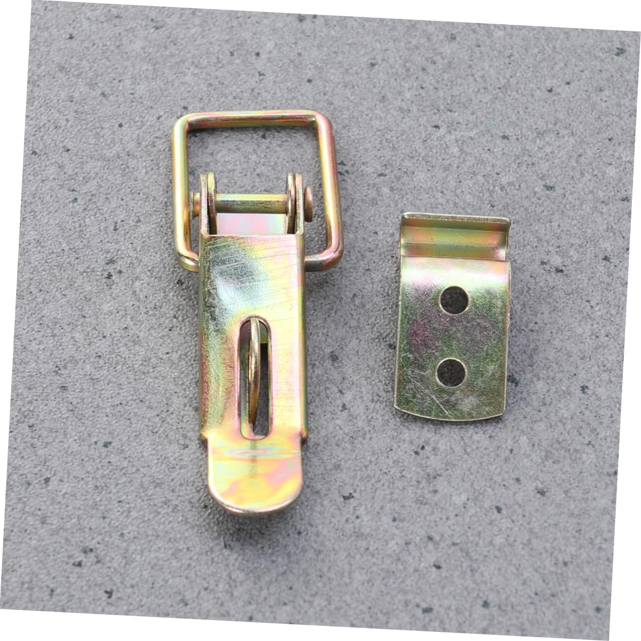Flexible Draw Latch Clamp for Car Truck Door Hasp Durable Iron Toggle Latch for Automotive and Carriage Use Golden Finish