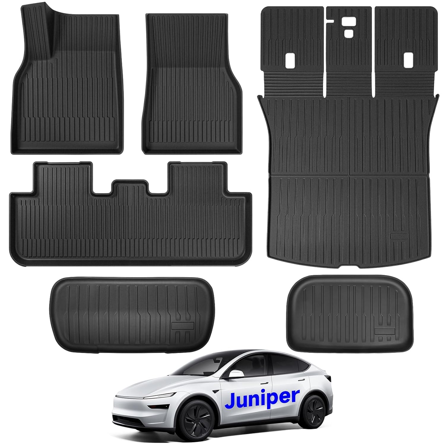Maysoo 2025 2026 Tesla Model Y Juniper Floor Mats Full Coverage All Weather Floor Mat 9 PCS TPE