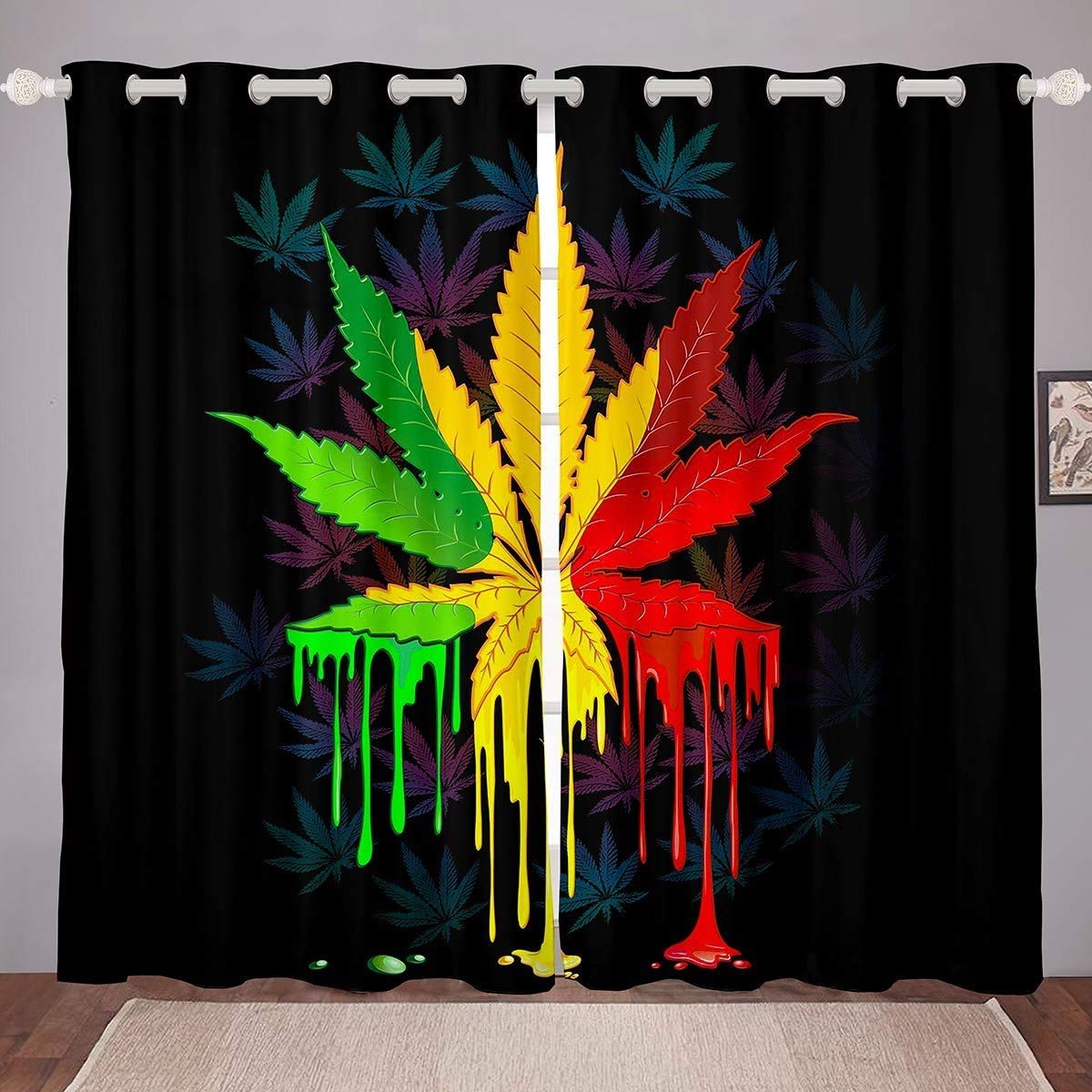 Tende termiche oscuranti per finestra, motivo: ragazza carina con auricolari, per camera da letto e soggiorno, 117,8 x 182,8 cm (larghezza
