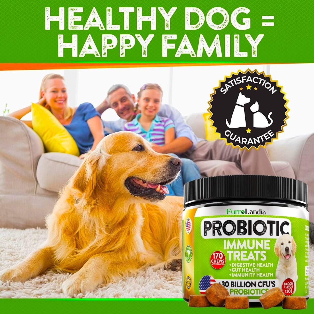 Advanced Probiotics for Dogs with Digestive Enzymes & Prebiotics - Dog Probiotics Chews - Relieves Dog Diarrhea, Improves Digestion, Allergy, Immunity and Health - Made in USA (170 Chews) : Pet Supplies