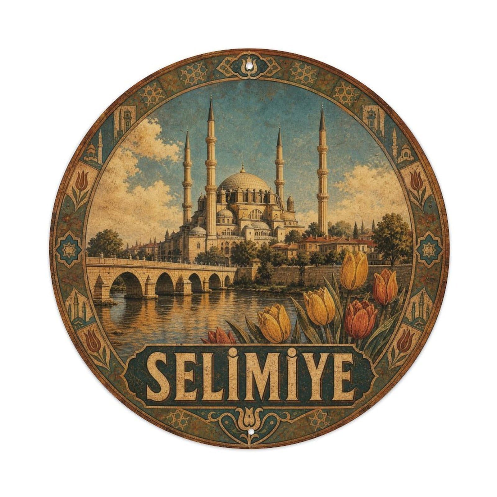 Edirne Selimiye Turkey Religious Rustic Vintage Metal Tin Sign