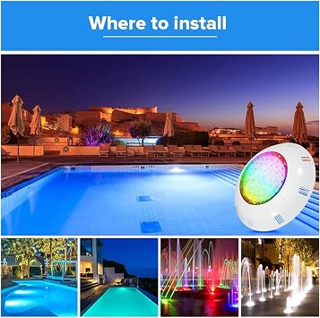 Submersible LED Pool Lights - With Remote Control Waterproof Underwater Light, RGB Color Changing 12V Underwater Lights, IP68 Waterproof LED Pool Lights Wall Lamp, for Garden Pond Pool ( Color : White