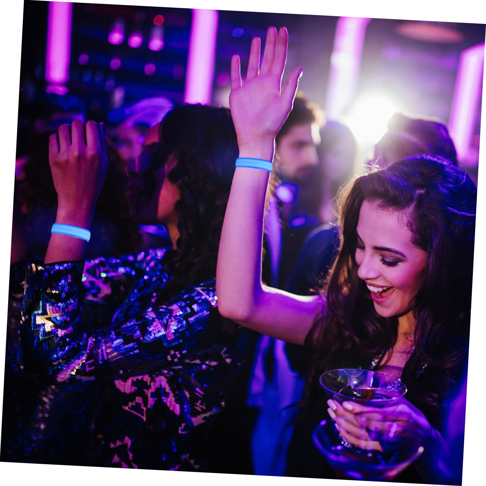 NOLITOY Rechargeable LED Glow Bracelet High Visibility Sports Wristband with Lighting Modes for Running Cycling Dog Walking Hiking Includes Charging Cable