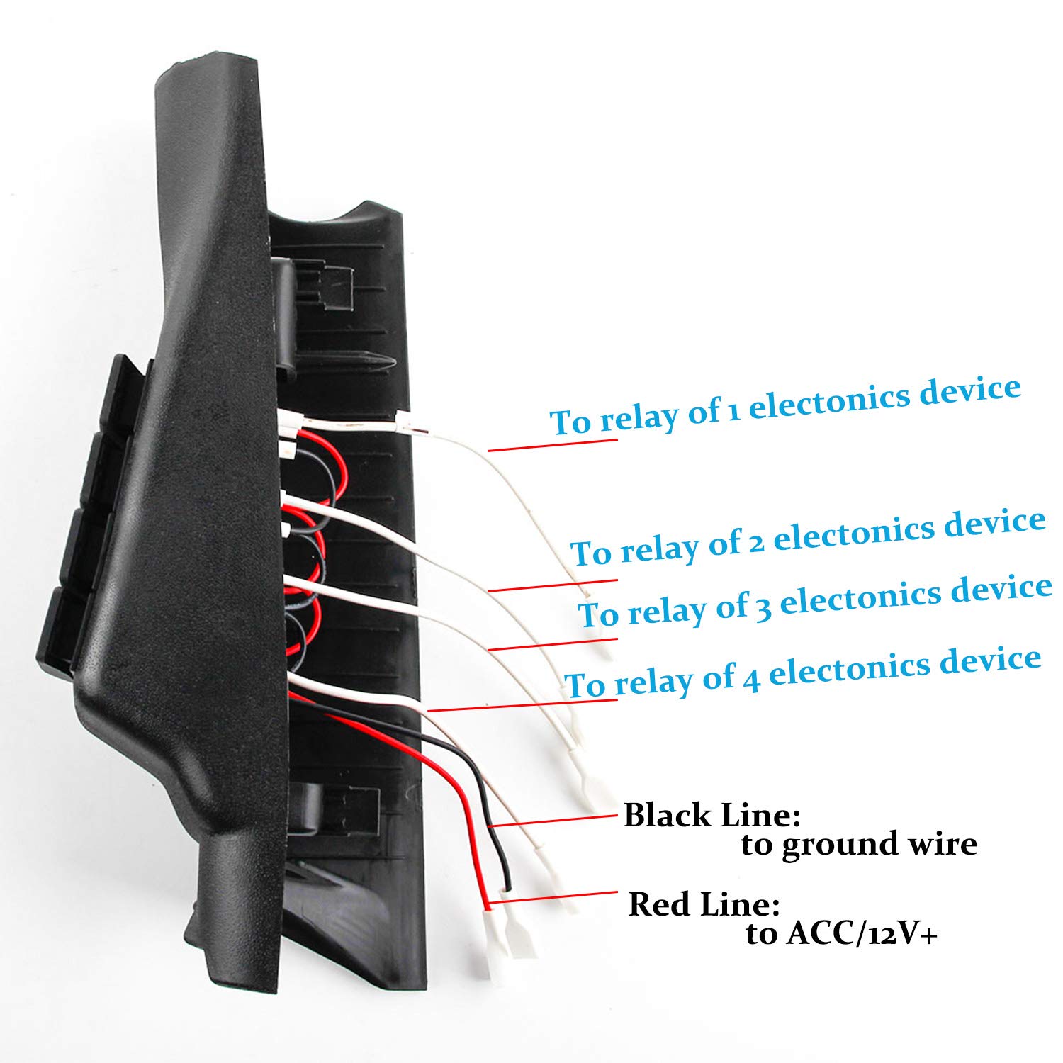 A-Pillar Switch Pod for Jeep JK, KMFCDAE Left Side Rocker Switch Panel Kit with 4 Switches for Jeep Wrangler JK JKU 2011-2018