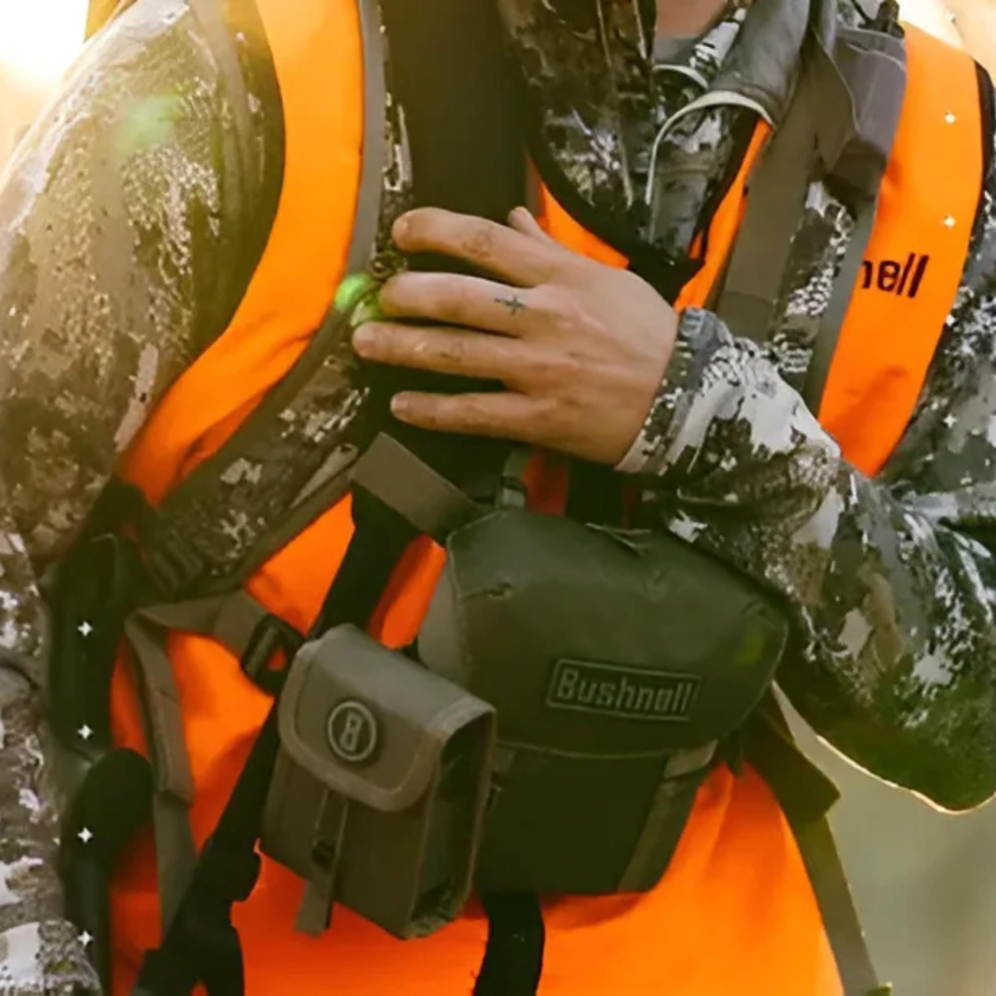Bushnell Vault Lite Jumelles R3 10 x 42 avec harnais de poitrine Bino Système optique HD, lentilles entièrement multicouches, barrière EXO, étanchéité IPX7 – Jumelles pour l'observation des oiseaux et