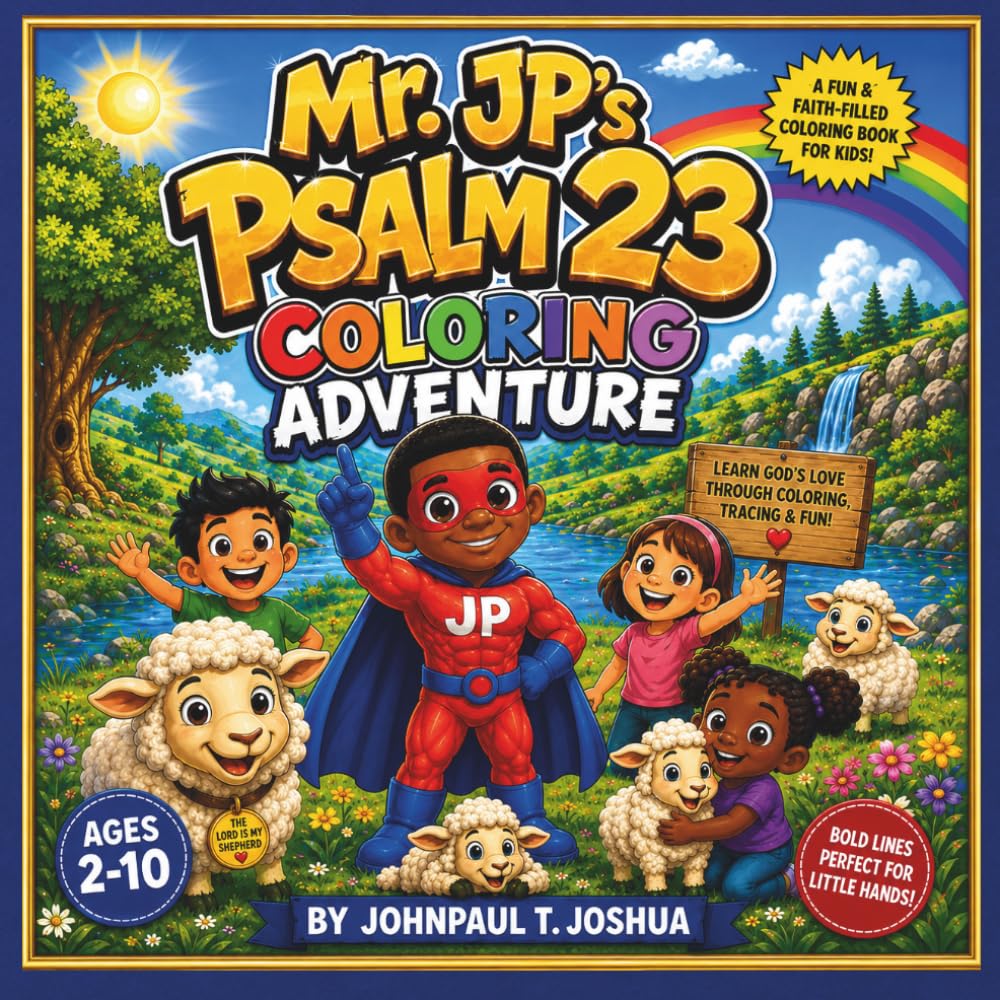 Book Title: Mr. JP's Psalm 23 Coloring Adventure: A Fun and Faith-Filled Coloring Book for Kids! (Learning Adventures with Mr. JP)