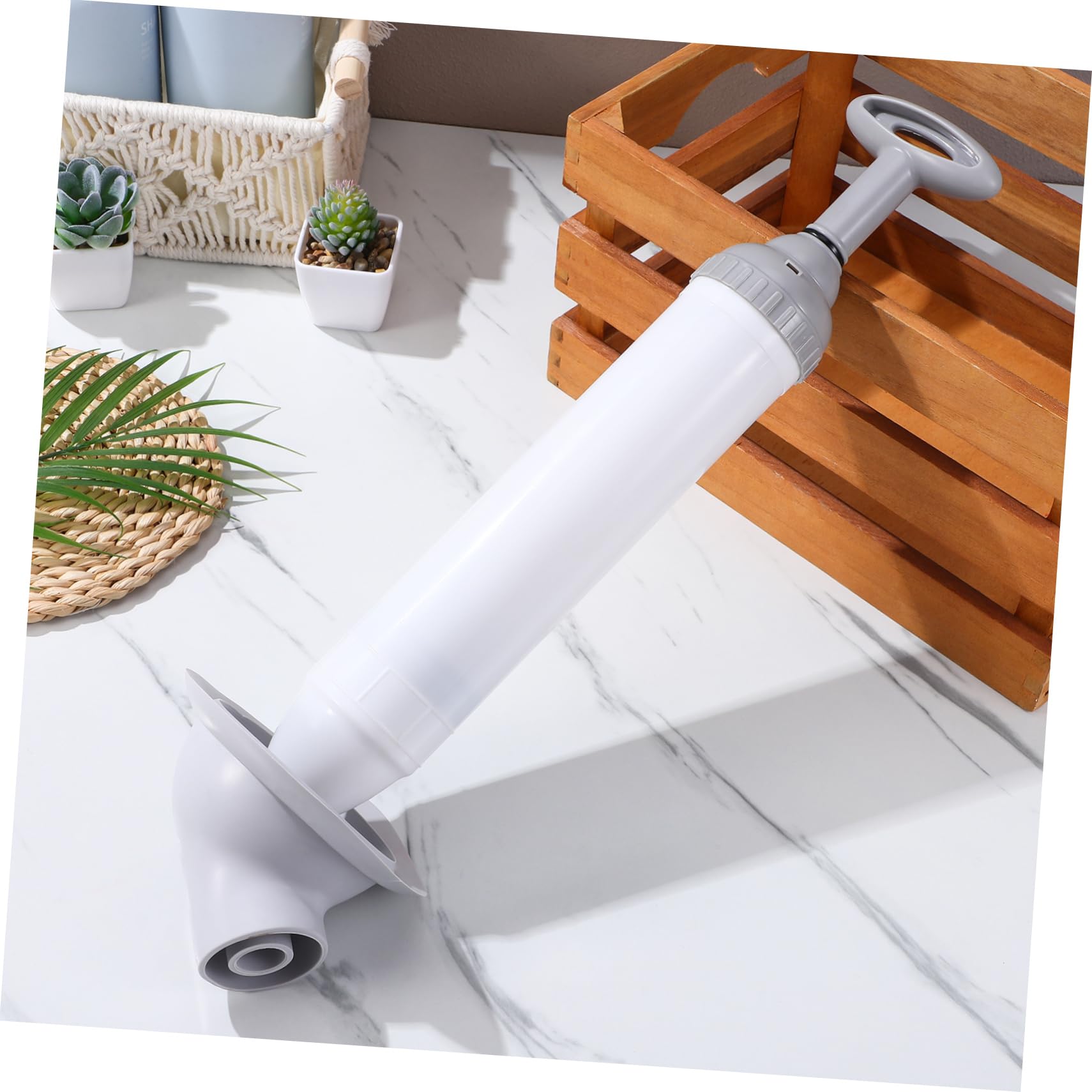 VILLCASE Stura WC ad Alta Pressione, Pompa per Sturare Lavello e Toilette, Acciaio Inox e Pp, Bianco, per Bagno e Cucina