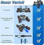 8WD Gesture Sensing Road Stunt Car, Remote Control Cars with LED Light, Music and Spray, Drift RC Car Toys Gifts for 6-12 Years Old Boys Girls