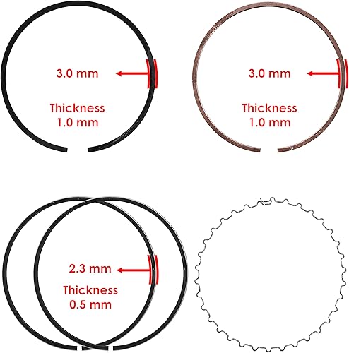 Miniatura 5 de Caltric Anillo de pistón de cilindro compatible con Yamaha Raptor 700 YFM700R 2006 2007-2014 Diámetro estándar