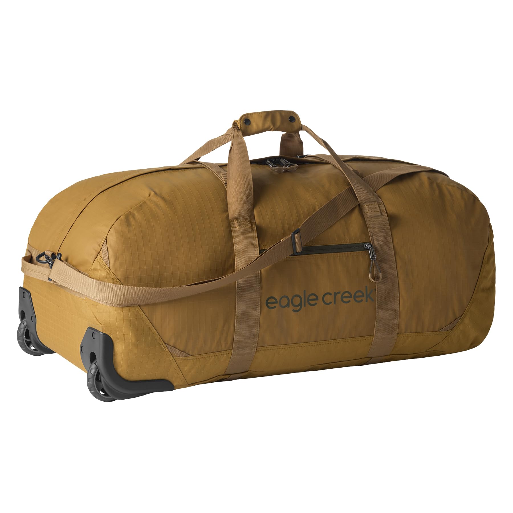 Eagle Creek No Matter What Rolling Duffel - Durable Rolling Bag for Travel - Adjustable Shoulder Strap - Heavy Duty Wheels - Lockable Zippers - Multiple Carry Options - 110L - Safari Brown