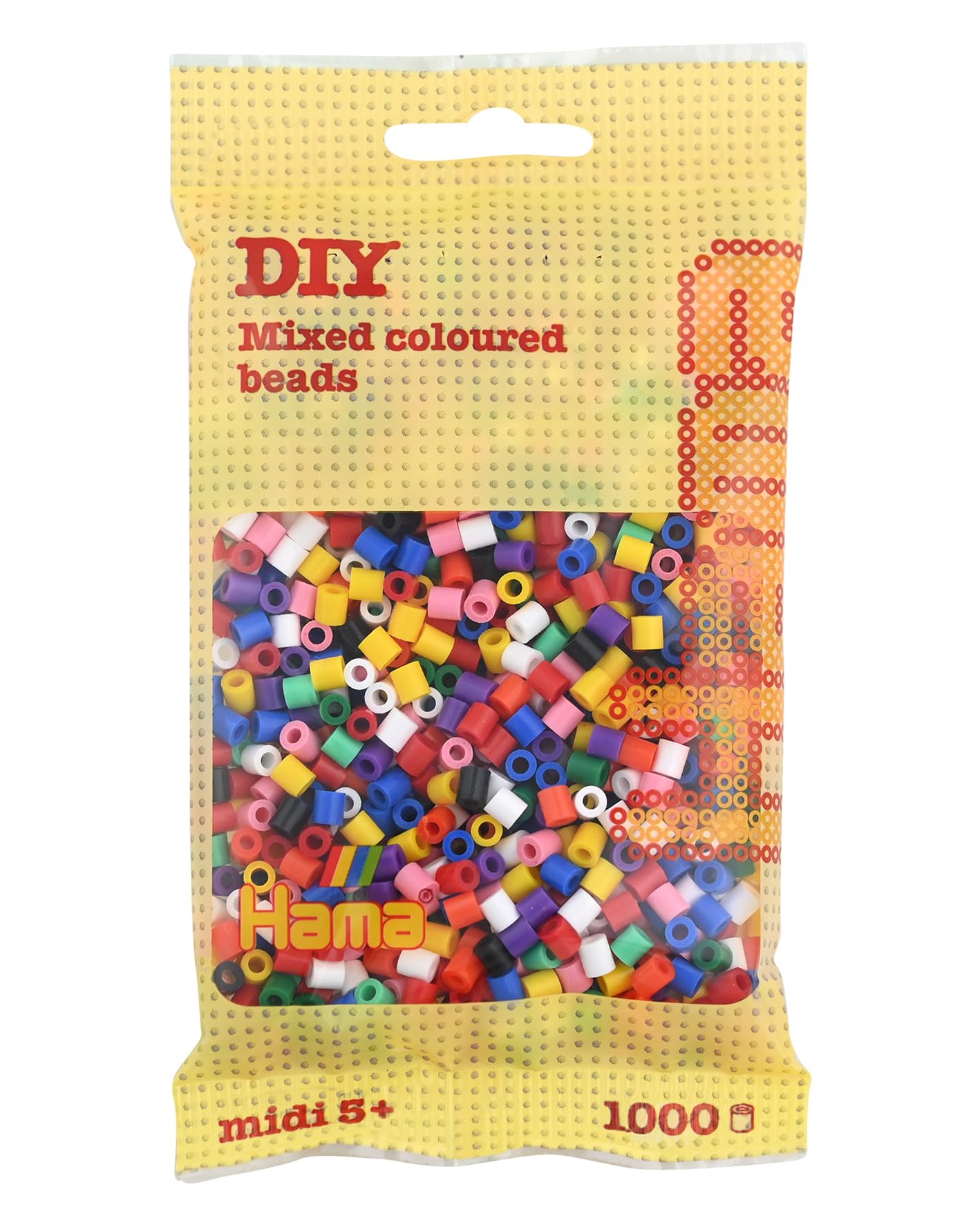 Hama Beads Bag | Approx. 1000 Midi Fuse Beads | Mosaic Decoration Arts & Craft for Creative Children Ages 5+ | Assorted Colours