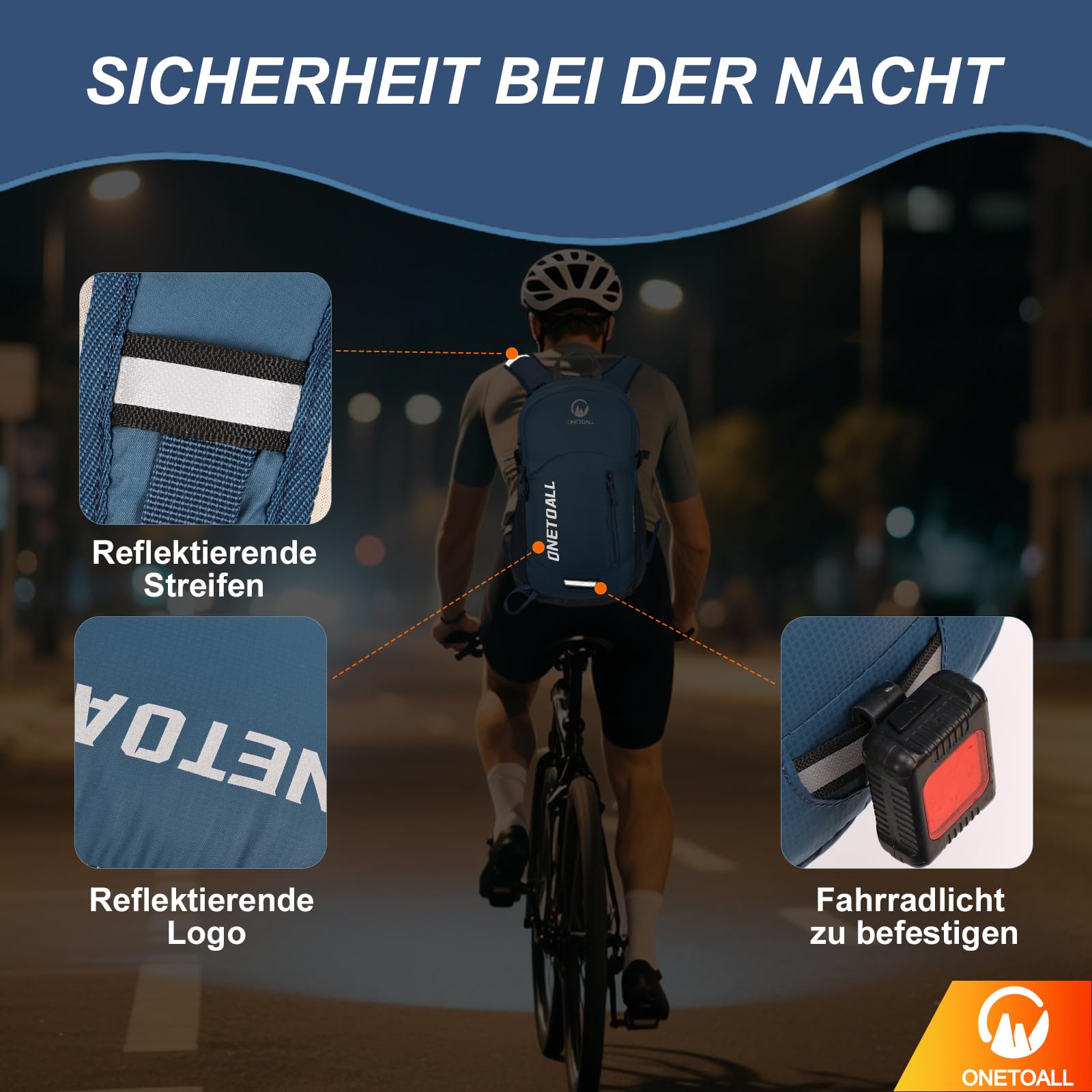 Wanderrucksack Damen, Diebstahlsicherer Tagesrucksack Damen, Wasserdichter Fahrrad Rucksack mit Rückenbelüftung zum Wandern Tagestour Radfahren Reisen Pendeln