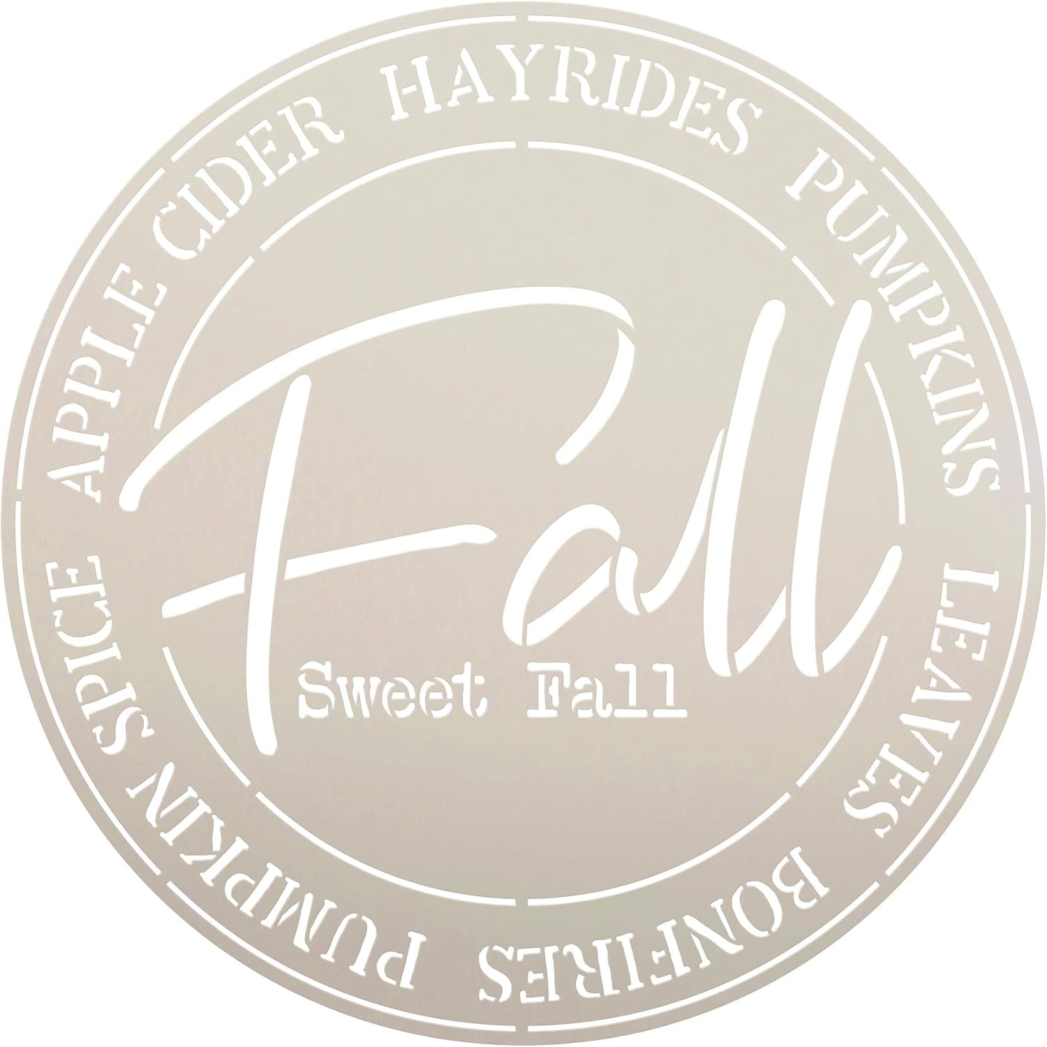 Fall Sweet Fall Round Stencil by StudioR12 | Painting Wood Sign | Furniture Totes Fabric | Apple Cider Bonfire Pumpkin Pattern | Diagonal Square Pattern | DIY Home Decor - Choose (12 Round)