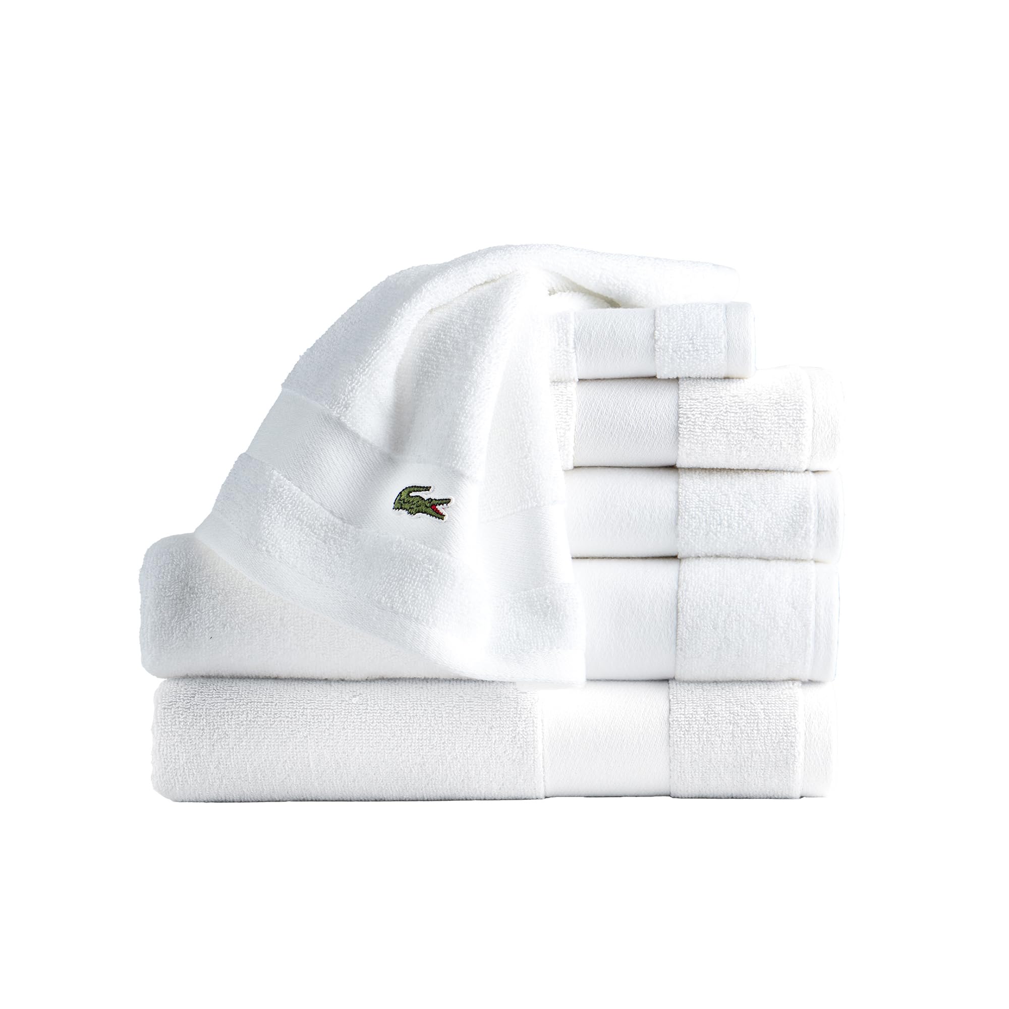 Lacoste ホワイトバスタオル 2枚セット Amazon｜Lacoste Sport Stripe 高級コットンタオル6点セット – 100