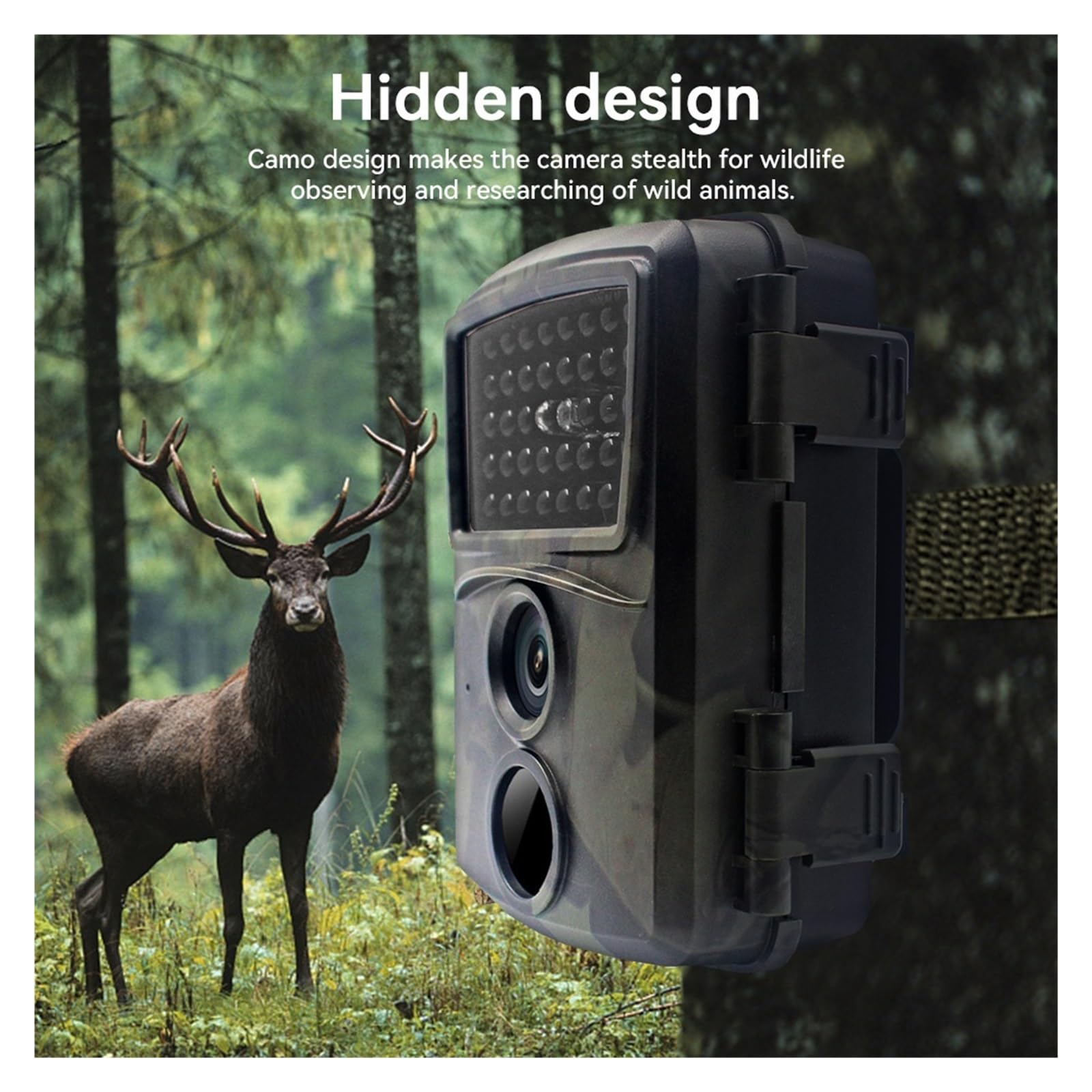 QHJBDZBGF Cámara para Fauna Silvestre， Cámara de Vida Silvestre for Exteriores, cámara rastreo HD, Impermeable, for Caza, exploración, Juego, visión Nocturna infrarroja, vigilancia, Trampa