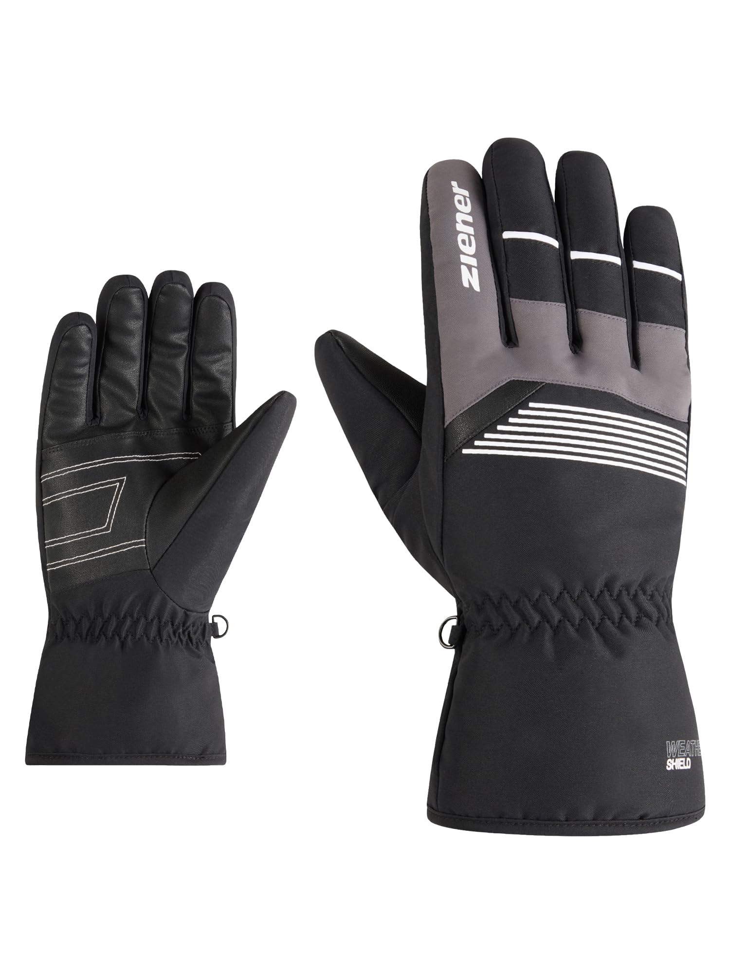Ziener Herren GEVIN-Z Ski-Handschuhe/Wintersport | Wind- wasserabweisend, Black.White, 8,5