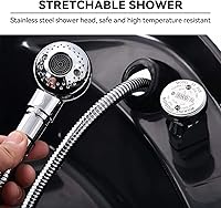 Vista 10 de Silla de lavado Ainfox para peluquería, con cuenco para champú, de plástico ABS, para salón de belleza (Negro)