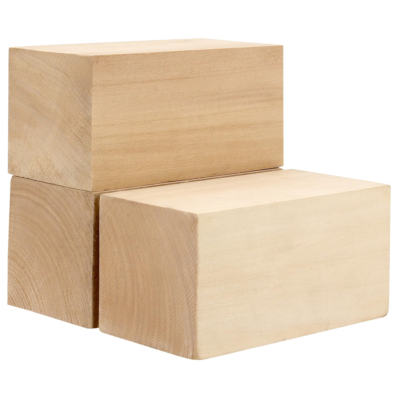 MUKCHAP 8 bloques grandes de madera de tilo de 6 x 3 x 3 pulgadas, bloques de tallado de madera, bloques de madera sin terminar para manualidades, proyectos de bricolaje