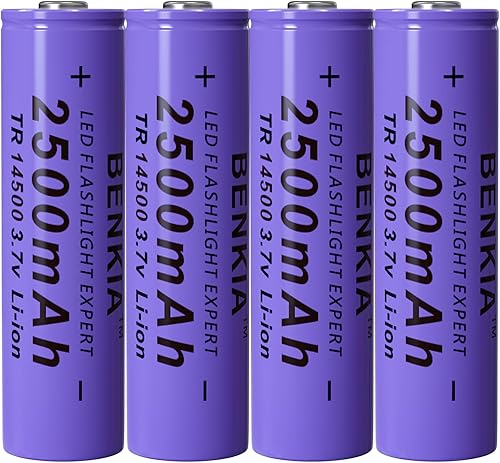 Batería recargable 14500 2500mAh 4 unidades de gran capacidad 3.7 voltios baterías de iones de litio para linternas faros