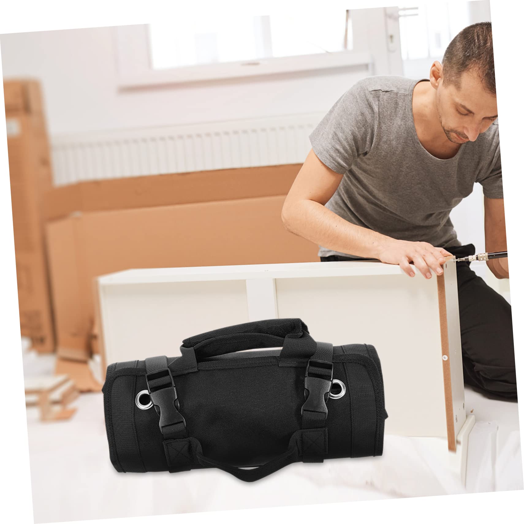 UKCOCO Outils Enroulable Oxford Organisateur de Rangement pour Électricien Artisan Urgence Durable pour Stockage Outils Manuels Bricolage
