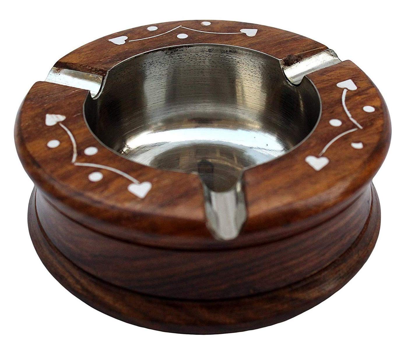 Buy SATMPD Wooden Ashtray for Smokers Stainless Steel Liner Ash Tray