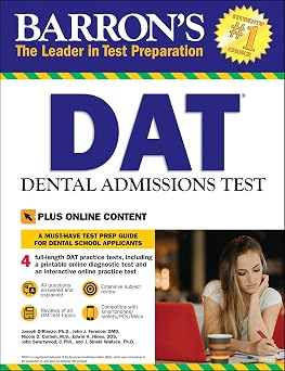 DAT Dental Admissions Test Includes 3 Full Length Practice Tests + Online Access to Video Tutorials Barrons Test Prep