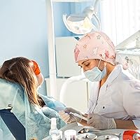 Vista 6 de Honoson 6 piezas de gorras de trabajo dental para mujer, gorras ajustables Bouffant para enfermeras, gorras de pony para peinado turbante para mujer