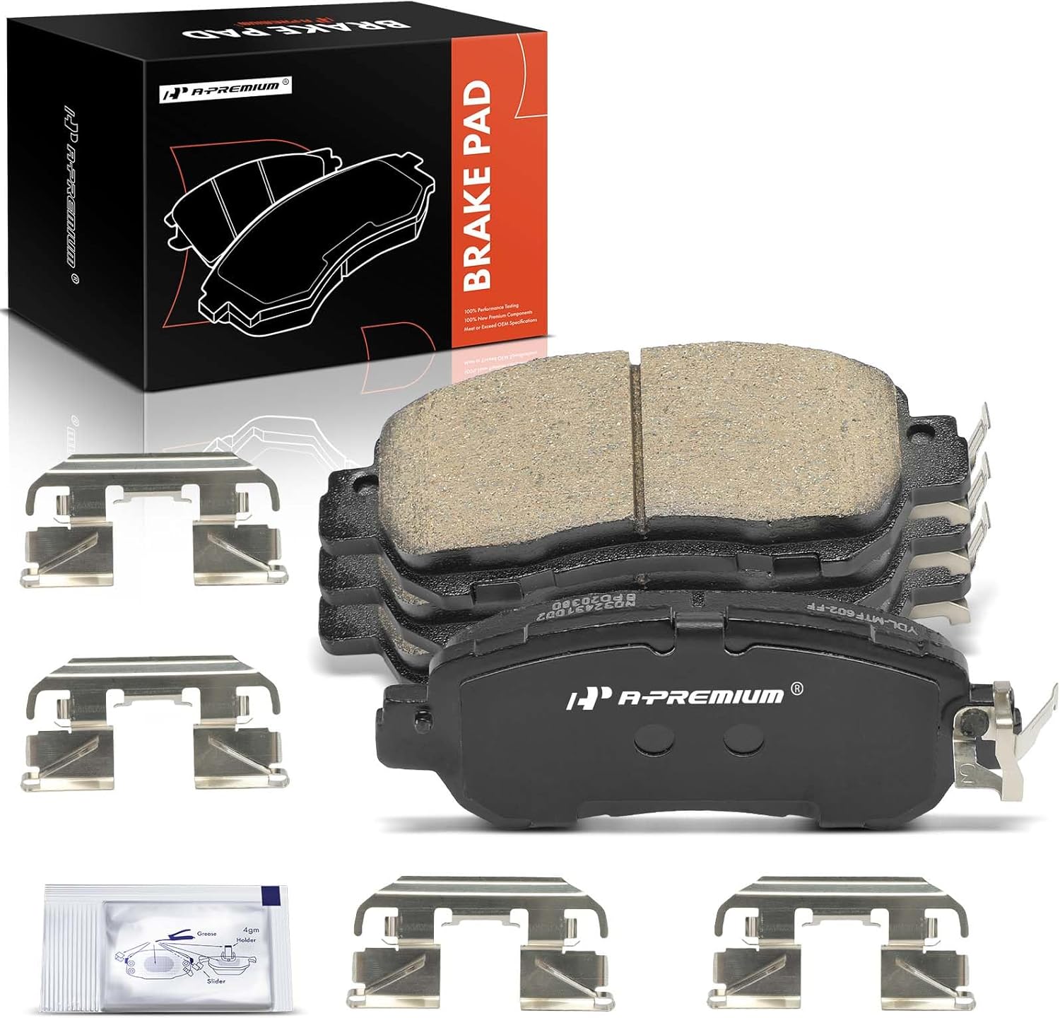 A-Premium Front Ceramic Brake Pads Set Compatible with Nissan Versa 2020-2022, Kicks 2018-2022, 4-Pack