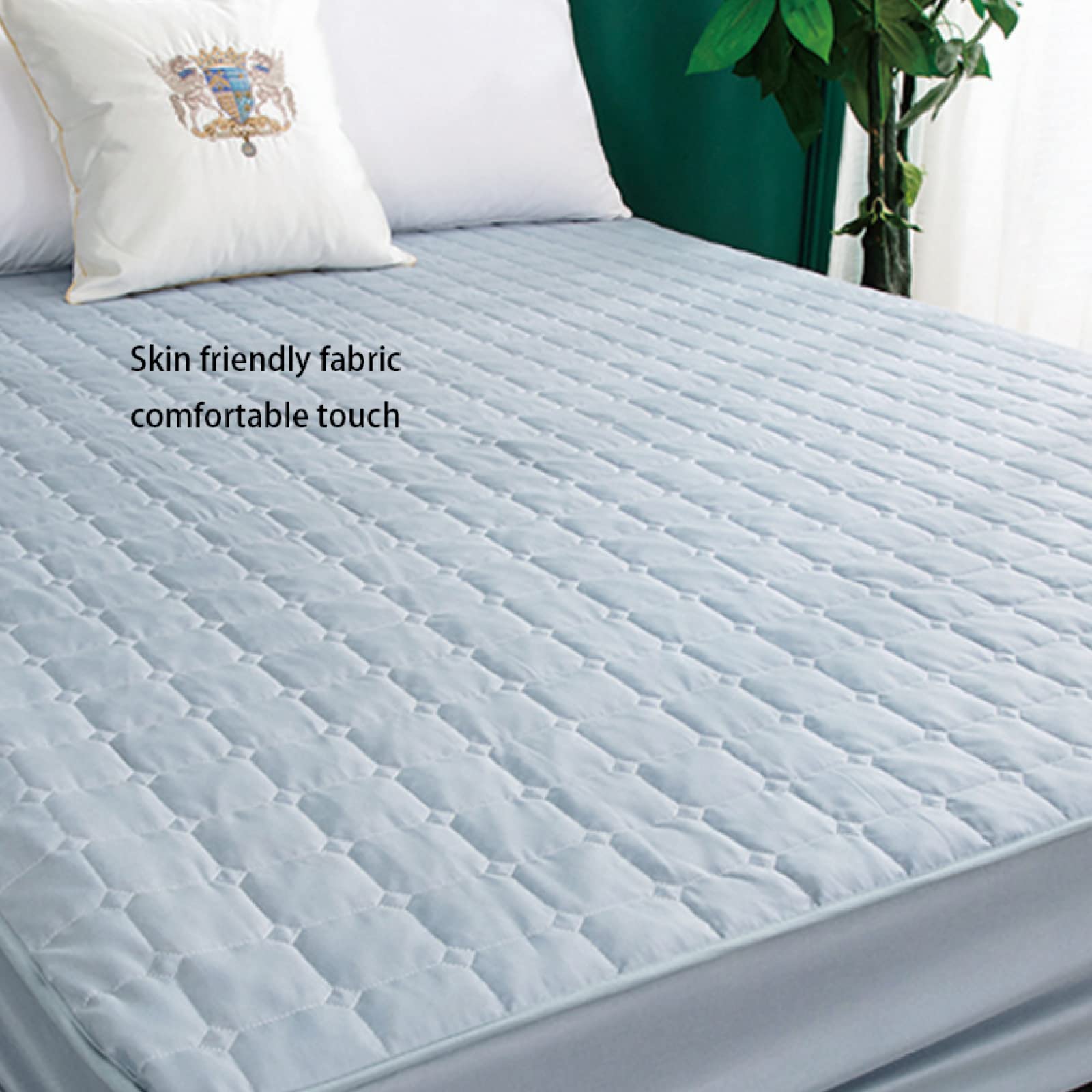 FCLDESHOP Elastico Lenzuolo con Angoli,Coprimaterasso Trapuntato Impermeabile Traspirante a Prova di urina, coprimaterasso a Molle Antiscivolo Ispessito,White,90 * 200cm