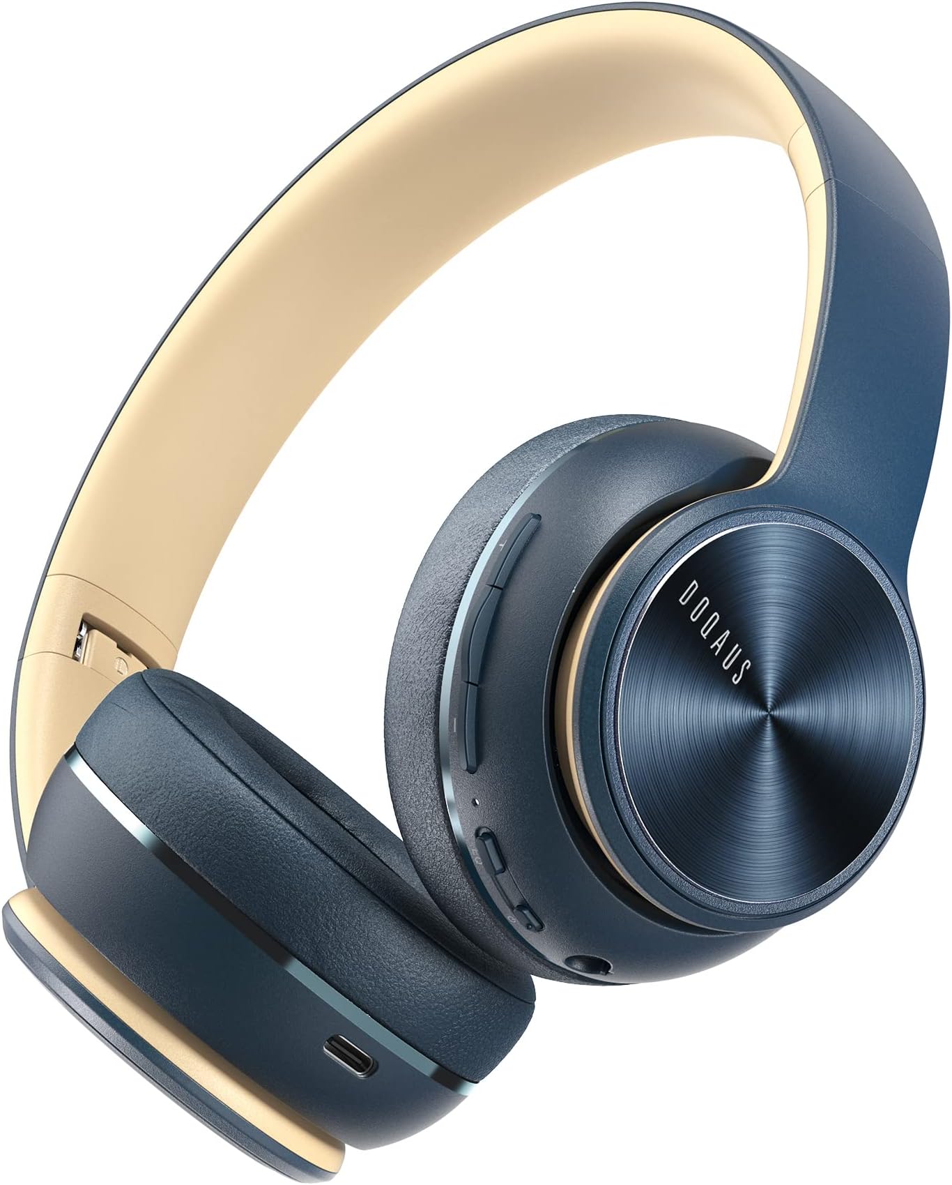 DOQAUS Bluetooth 5.3 Wireless On-Ear Headphones, 40H Playtime with 3EQ Modes, HiFi Stereo Sound & Stable Connection for Phone/PC/Tablet (Blue)