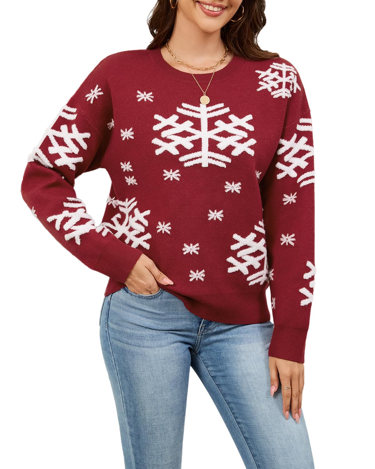 Quatrefox Pullover Damen Winter Pulli Dick Warm Thermo Winte