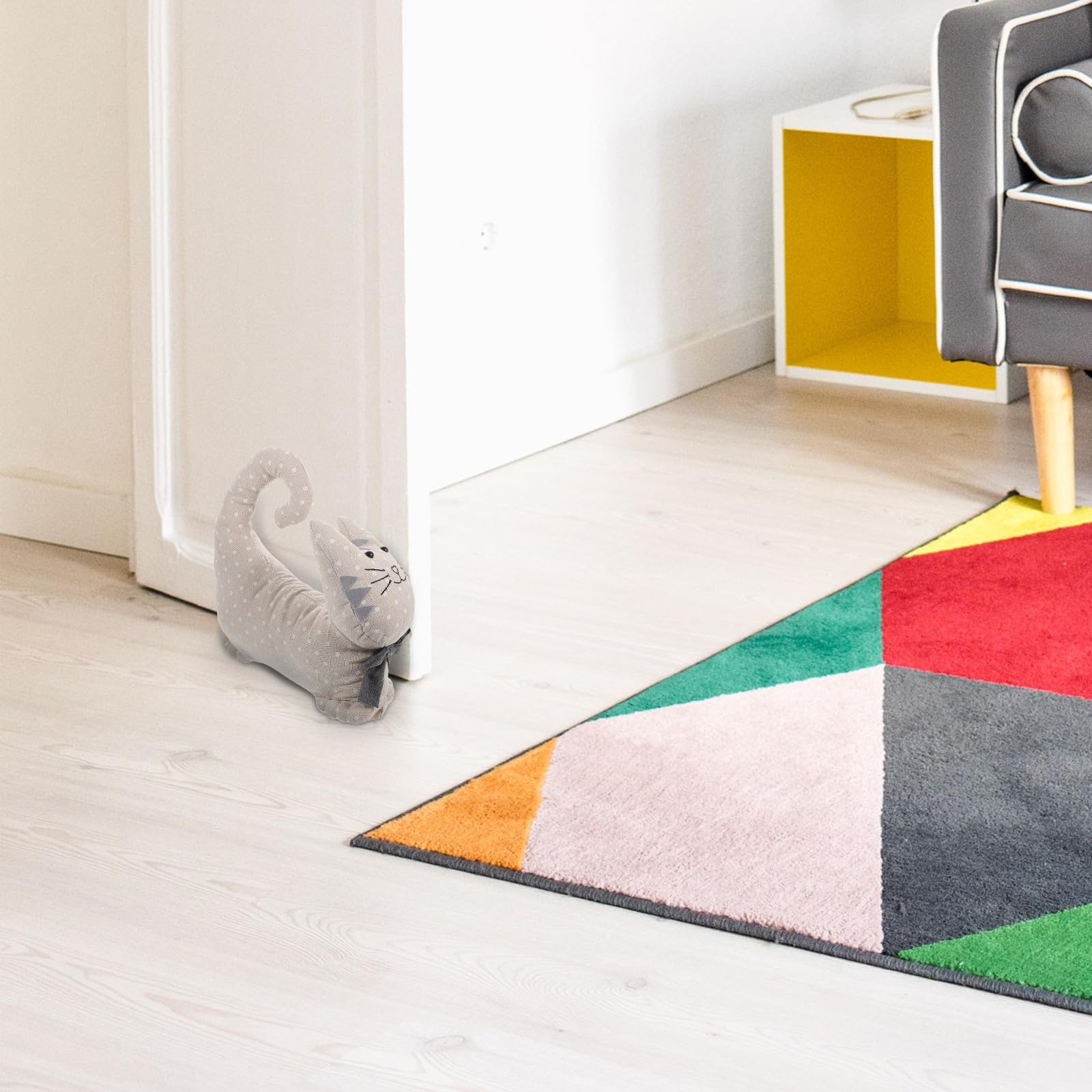 SUPVOX Fermaporta da Pavimento di Cotone a Forma di Gatto Decorativo e Ponderato per Ufficio e Bagno, Accessorio Simpatico per Nuovi Proprietari di Casa