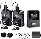 Wireless Microphone System,Comica BoomX-D2 2.4G Digital Mini Wireless Lavalier Lapel Mic, Interview Video Mic for Canon Sony Fuji DSLR Cameras,Camcorders Smartphones for YouTube Vlogging Live-Stream