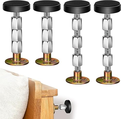 Marco de cama ajustable roscado, herramienta antivibración, tapones de cabecero, herramienta antivibración para camas, armarios, sofás, 4 unidades