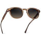 WearMe Pro - Men's Retro Round Oval Polarized Sunglasses, Lightweight Acetate Frame, UV Protection, Metal Core Design