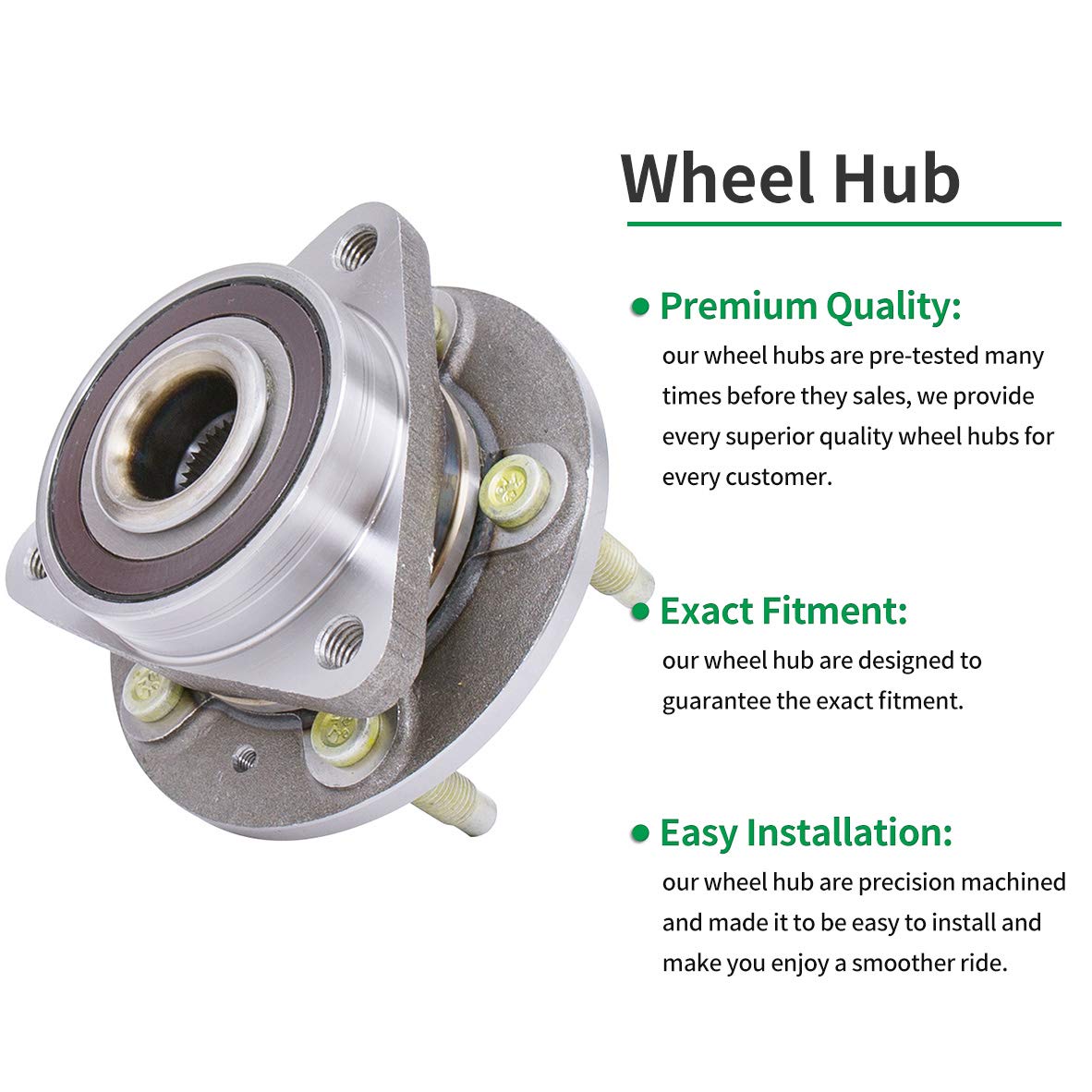 HICKS 513315 Front Wheel Bearing Hub Assembly for 2011-2015 Chevy Cruze (15" Wheels Only)