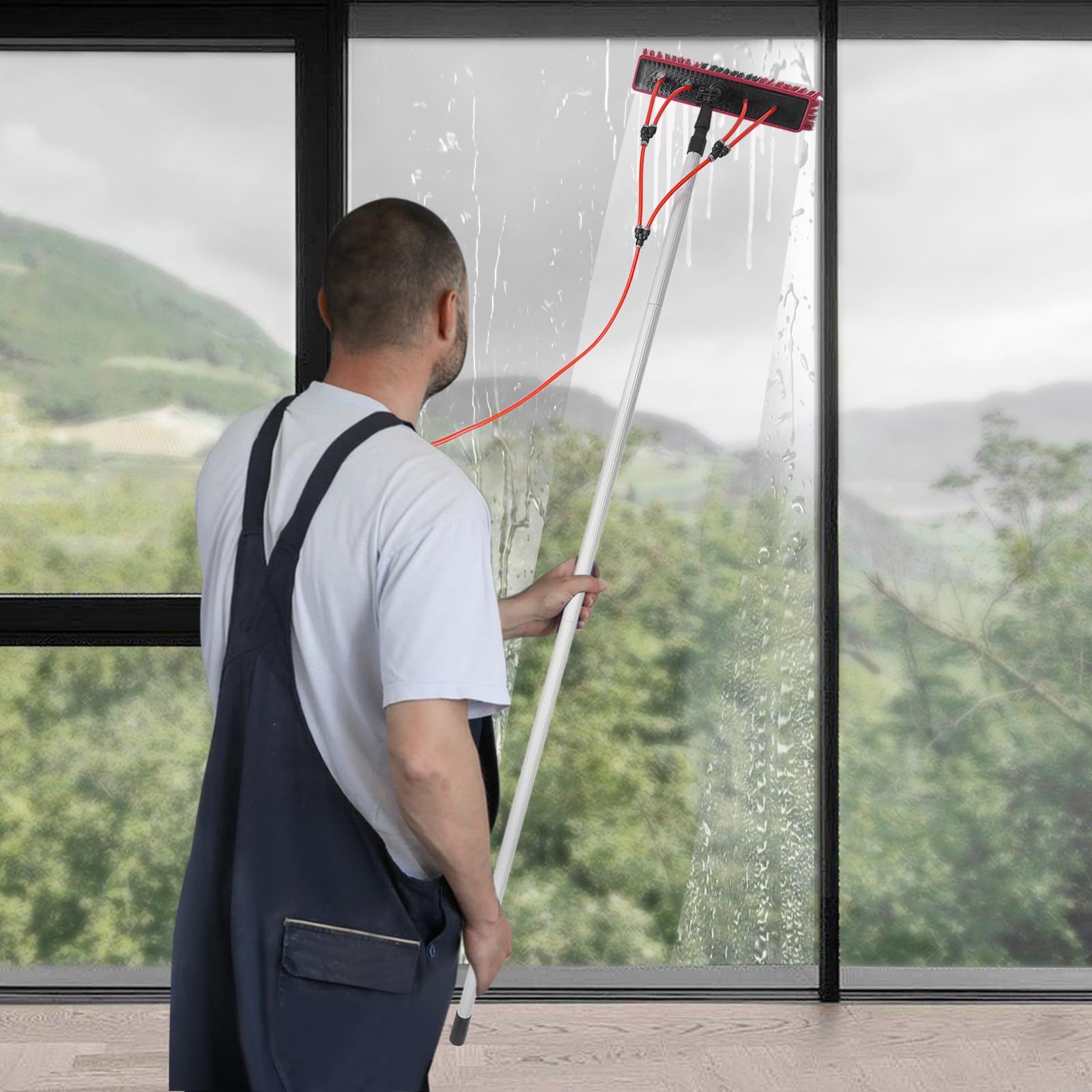 GMSLuu 26ft Window Cleaner,Window Cleaning Tool Window Washer for Window Glass, Solar Panel,Outdoor and Indoor Glass Surfaces.