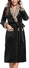 Marvmys Women's Winter Warm Fleece Dressing Gown Elegant Dressing Gowns Super Soft Bathrobe with Belt and Pocket